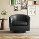 preview thumbnail 30 of 143, Modern 360°Swivel Accent Chairs Barrel Armchairs Large: 31.1"W x 29.13"D x 29.13"H - PU Leather-Black-Large