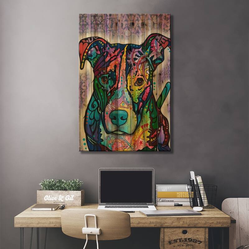 Luv Me Print On Wood by Dean Russo - Multi-Color