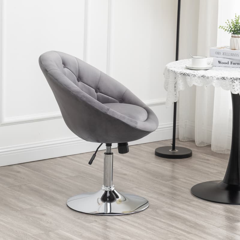 Roundhill Furniture Noas Velvet Upholstered Tufted Back Swivel Accent Chair