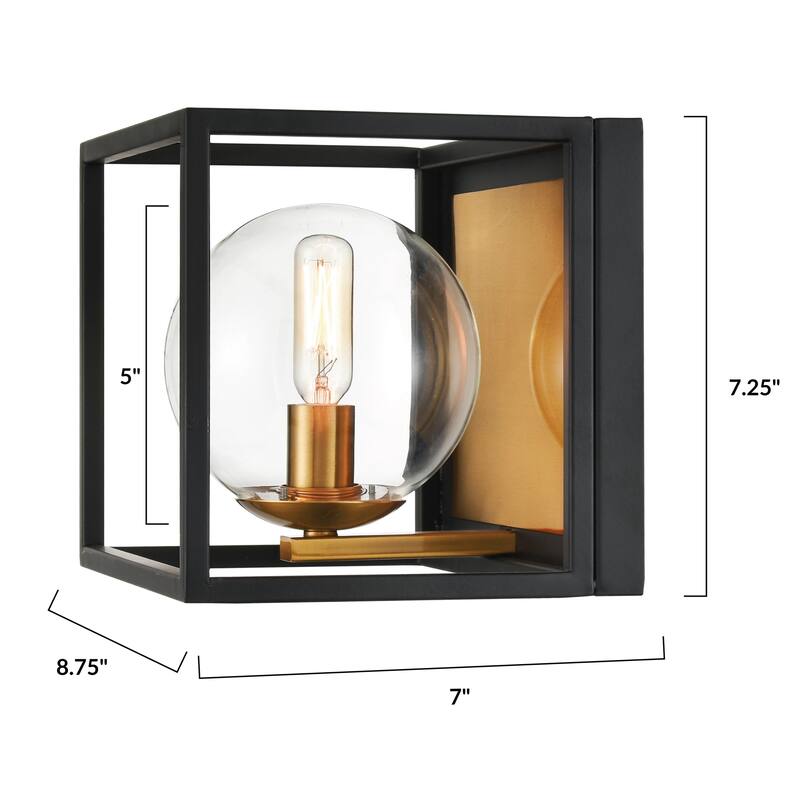 Light Society Vinn 1-Light Vanity Light - Black/Brushed Brass