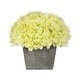 preview thumbnail 4 of 21, Faux Hydrangea in Grey Washed Wood Cube Planter