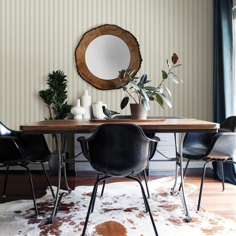 A-Street Prints Symphony Sage Stripe Wallpaper