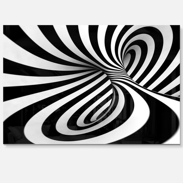 Spiral Black n' White Abstract Art Glossy Metal Wall Art Bed Bath