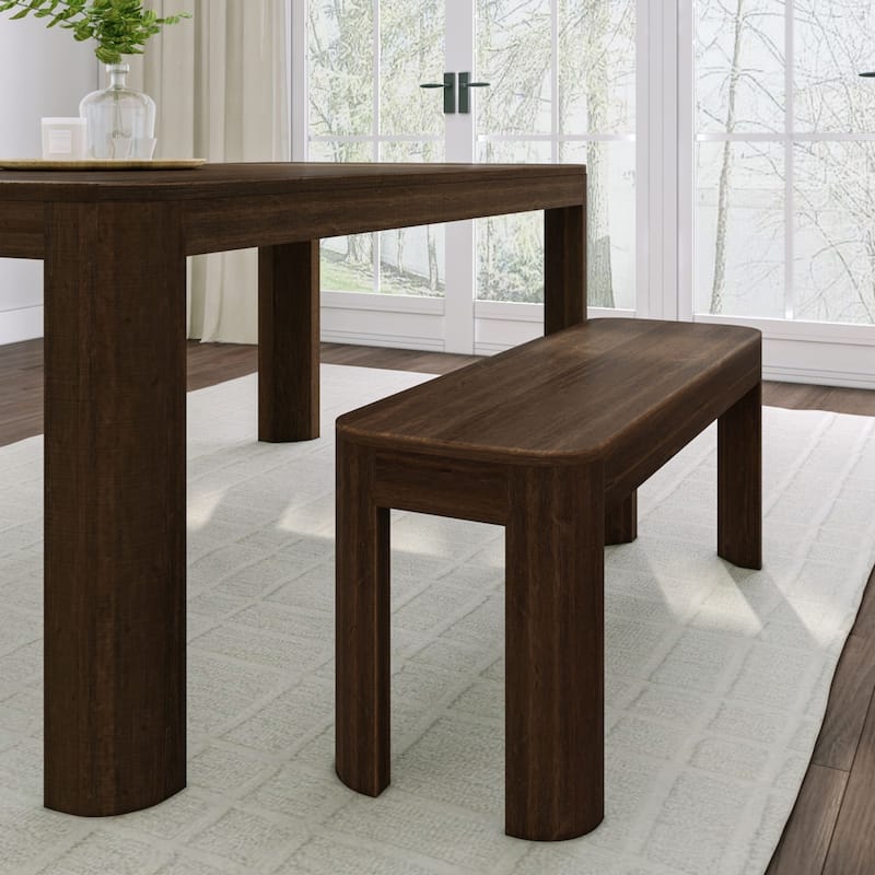 Plank and Beam Contour Dining Bench - 46" - Walnut