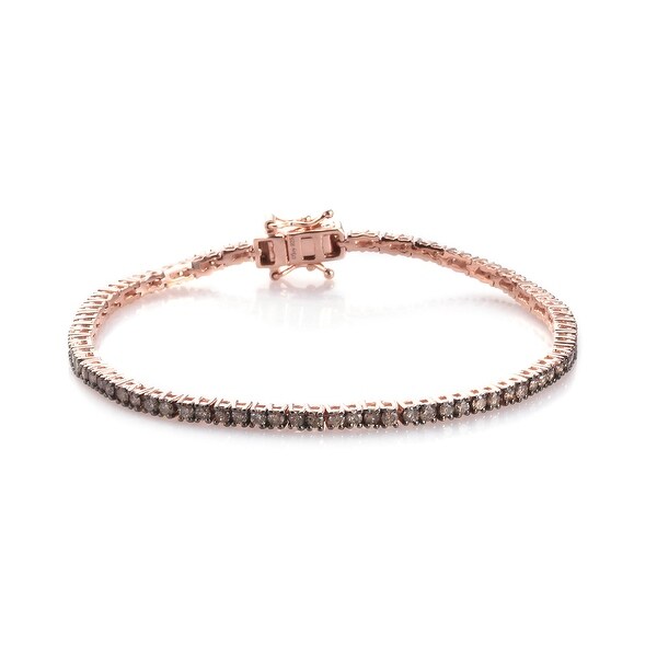 Shop Sterling Silver Champagne Diamond Tennis Bracelet ...
