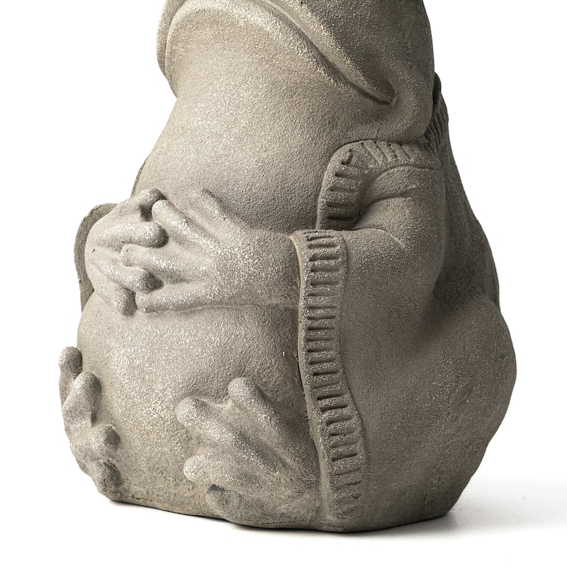 Glitzhome 16.75"H MGO Faux Concrete Zen-Style Frog Garden Statue Spring Gifts
