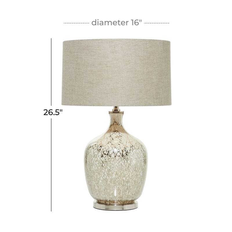 Silver Glass Room Table Lamp with Faux Mercury Glass Finish