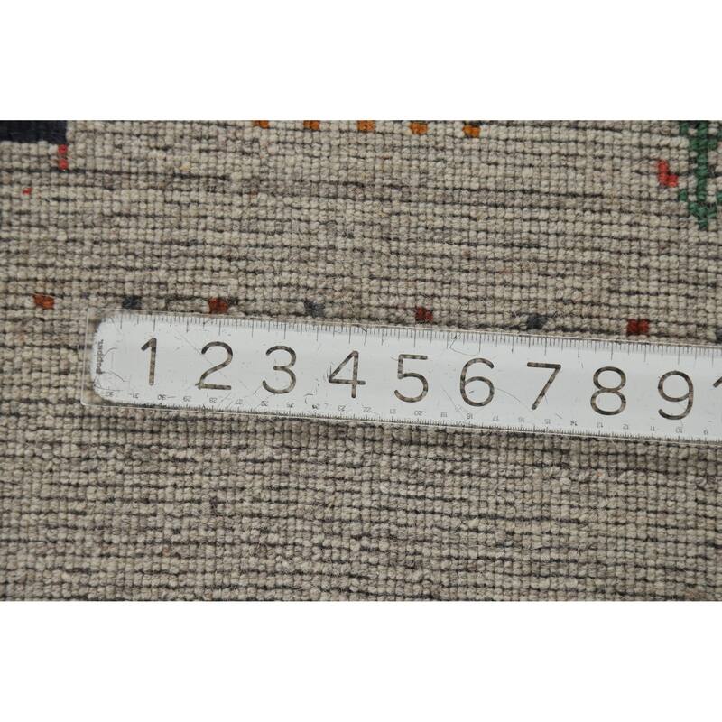 Hand Knotted Oriental 100% Wool Carpet Tribal Animal Pictorial Greys & Charcoal Gabbeh Area Rug - 7' 9'' X 5' 1''