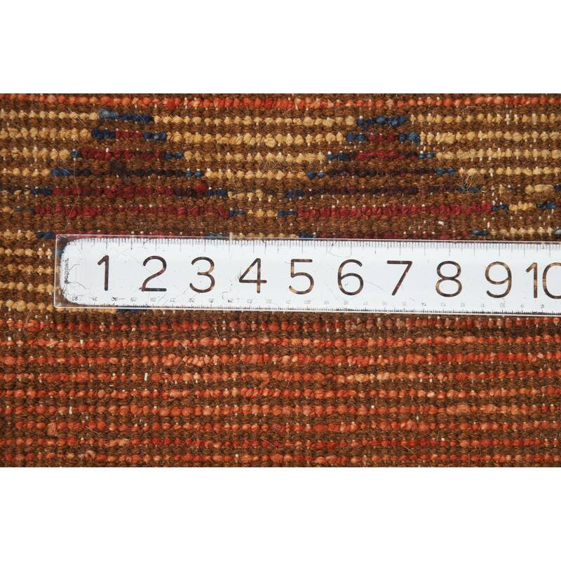 Orange Moroccan Oriental Rug Handmade Geometric Wool Carpet - 6'9" x 9'9"