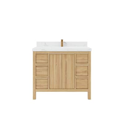 Willow Collections 42 in. W x 22 in. D Elizabeth Solid Teak Single Sink Bathroom Vanity with Countertop