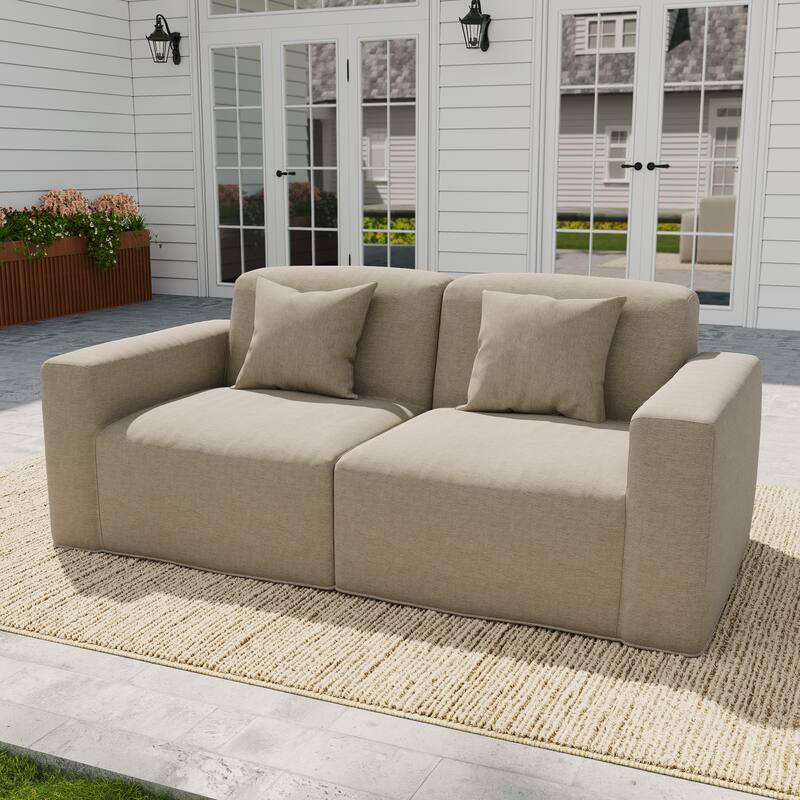 No Assembly Couch Outdoor Patio Modular Sofa - Camel