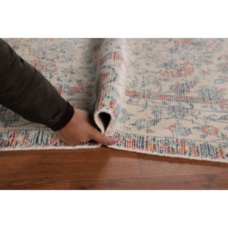 Floral Abstract Oriental Area Rug Hand-Knotted Wool Carpet - 5'3"x 7'6"