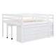 preview thumbnail 15 of 16, Functional Design Wood Loft Bed with Lateral Portable Desk, Drawers and Shelves, Full Size, White