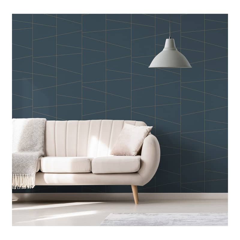 Brewster Fairmont Blue Deco Fracture Wallpaper - 20.5 x 396 x 0.025