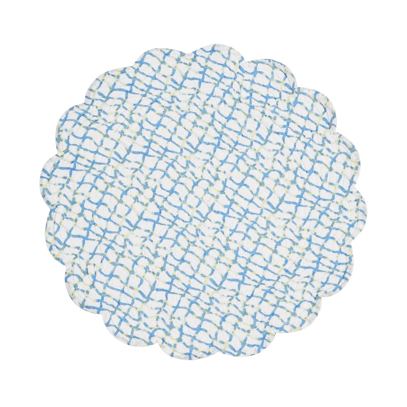 Marino Round Quilted Reversible Colorful Coastal Placemat Set of 6 - Set of 6