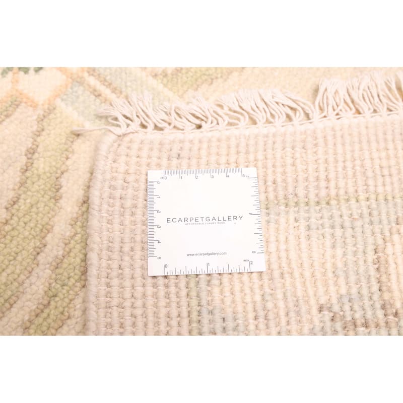 ECARPETGALLERY Hand-knotted Modern Oushak Light Grey Wool Rug - 9'2 x 12'2