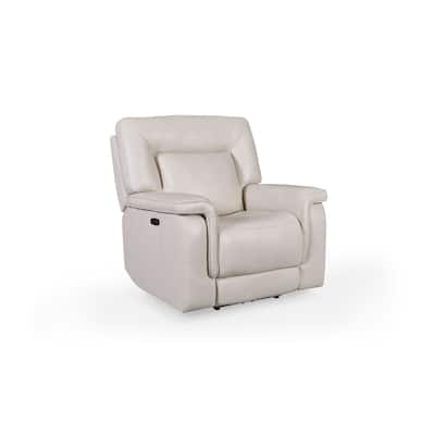 Austin Dual Power Zero Gravity Leather Recliner, Dove