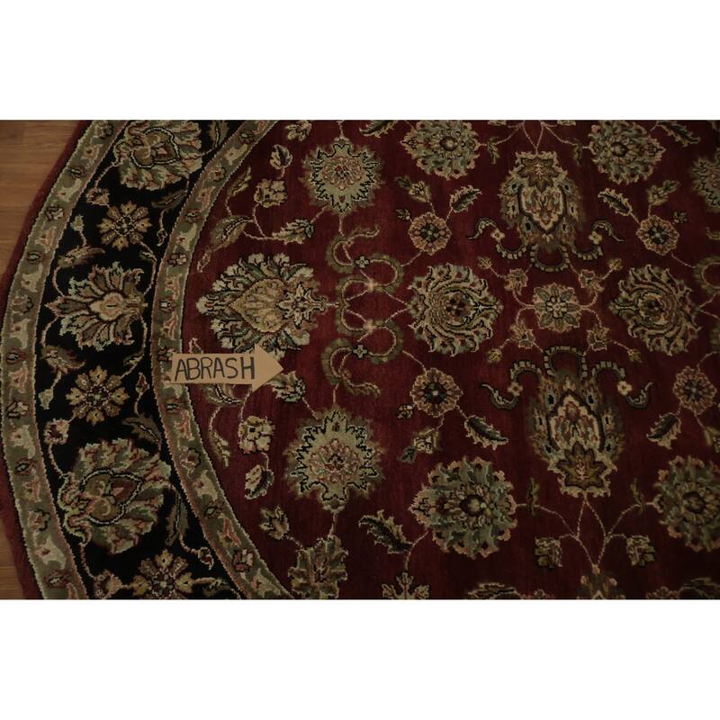 Hand Knotted Oriental 100% Wool Carpet Traditional All-Over Red Agra Area Rug - 7' 9'' X 7' 9''