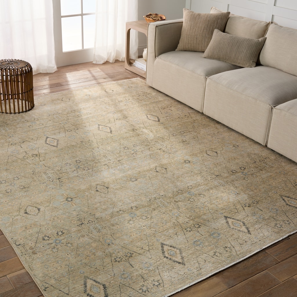 Brabham Medallion Green/ Blue Area Rug