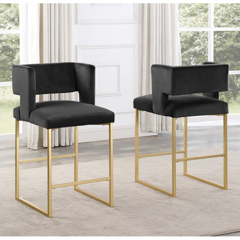 Best Master Furniture Mitzi Velvet Counter Height Stool (Set of 2)