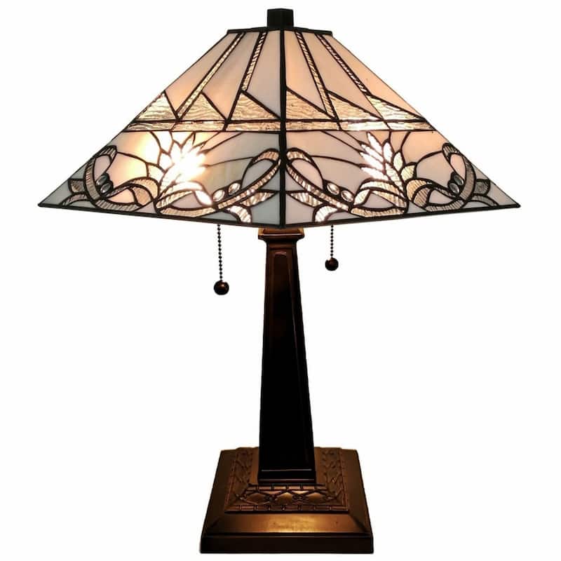 Dark Brown Metal Two-Light Candlestick Table Lamp with White Shade - 11” x 21” x 22”