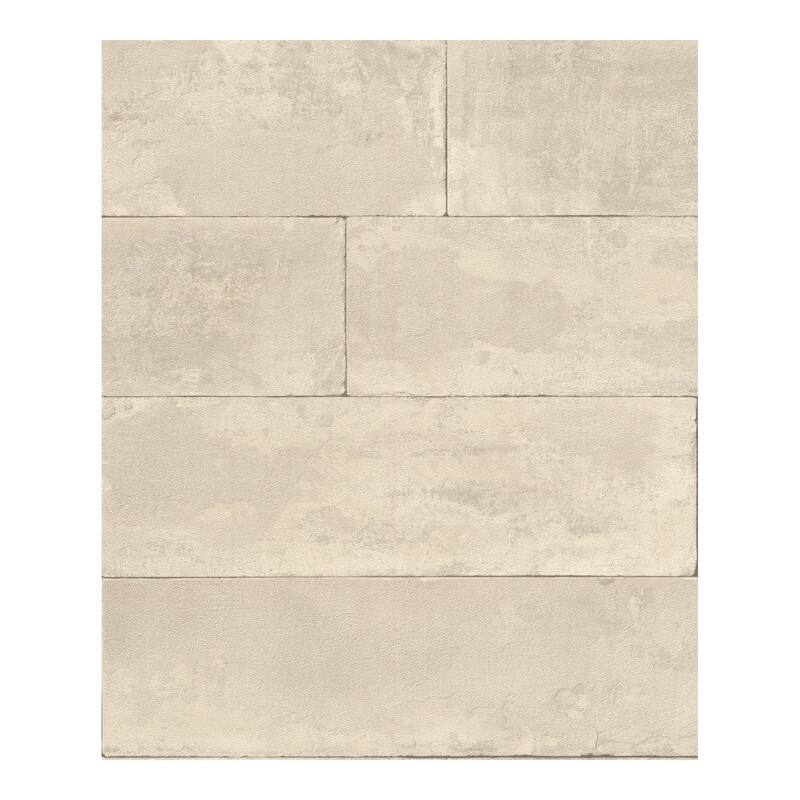 Advantage Lanier Neutral Stone Plank Wallpaper - 21 x 396 x 0.025