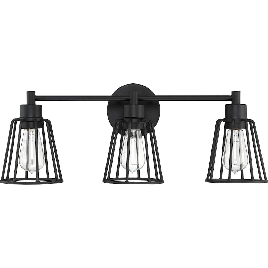 Carbon Loft Ashwiny Earth Black 3-light Vanity Light