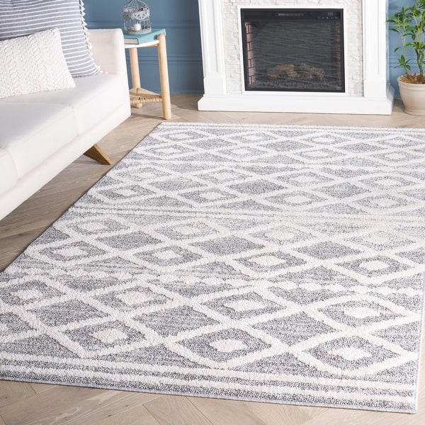 slide 2 of 7, Martha Stewart Lucia Shag Ileana Contemporary Rug 5' x 8' - Grey/Ivory - Rectangle