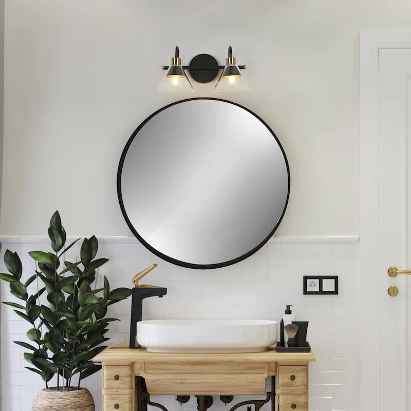 Petia Modern Contemporary Black Bathroom Vanity Lights Dimmable Wall Sconces
