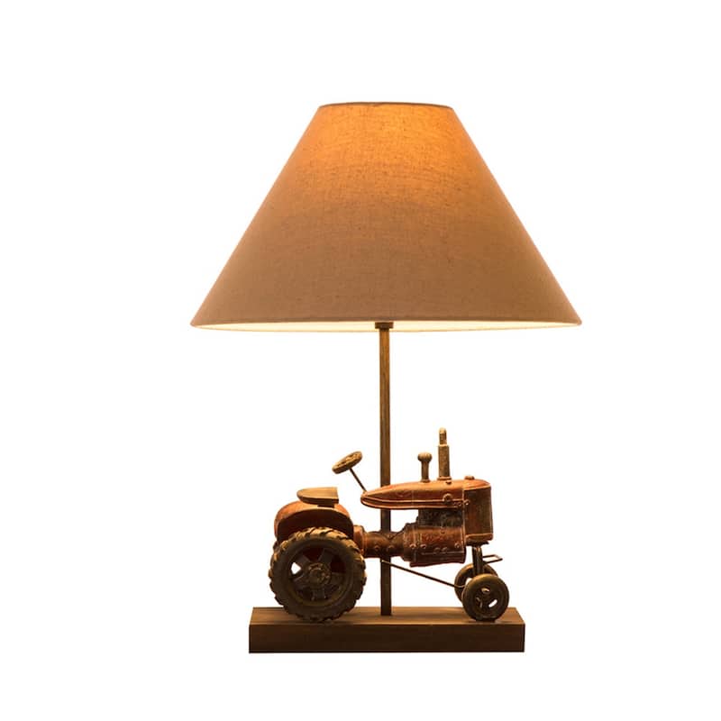 Glitzhome Polyresin Farmhouse Truck Seahorse Table Lamp Fall Thanksgiving Gifts - Farmhouse Truck
