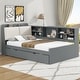 preview thumbnail 11 of 16, Twin Size Wood Platform Bed with Trundle, Shelves and Storage Headboard, White
