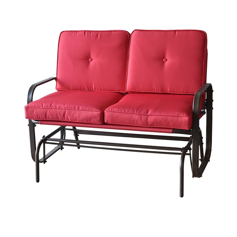 Tolentino 2-Person Brown Outdoor Loveseat Glider