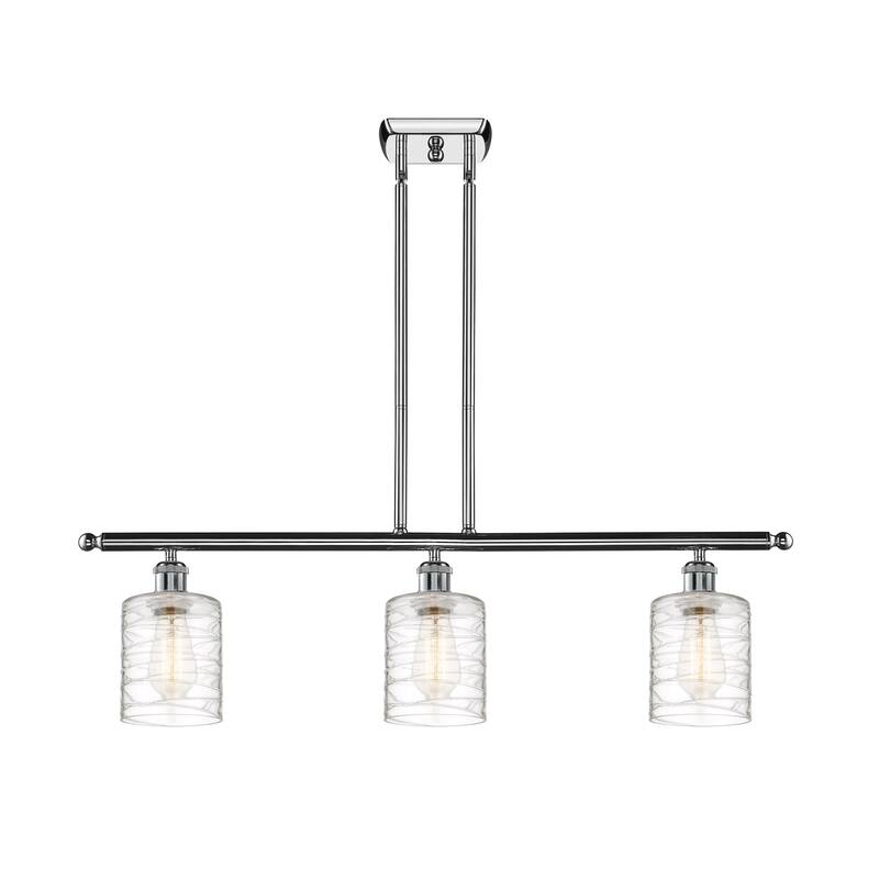 Innovations Lighting 516-3I-10-36 Cobbleskill Linear Cobbleskill 3 - Polished Chrome / Deco Swirl