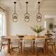 preview thumbnail 2 of 7, Modern Black Gold 1-Light Metal Pendant Lights Farmhouse Kitchen Island Light for Dining Room