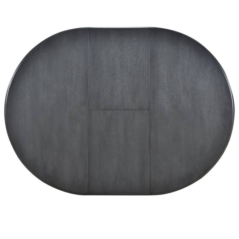 Round Wood Dining Table, Farmhouse Round Extendable Dining Table Kitchen Table for Dining Room, Kitchen