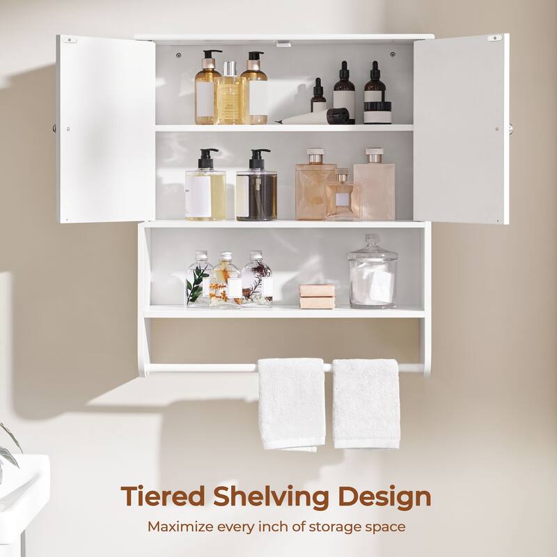 Yaheetech Over The Toilet Storage Cabinet with Open Shelf for Living Room, Laundry Room, Mudroom