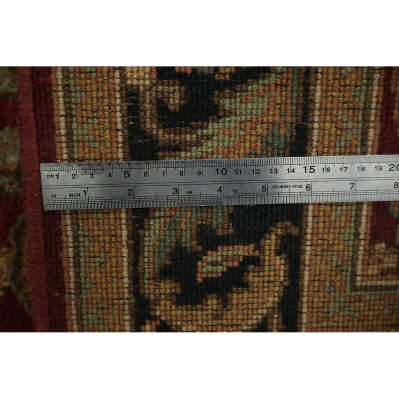 Hand Knotted Oriental 100% Wool Carpet Traditional Floral Red Agra Area Rug - 4' 1'' X 3' 11''