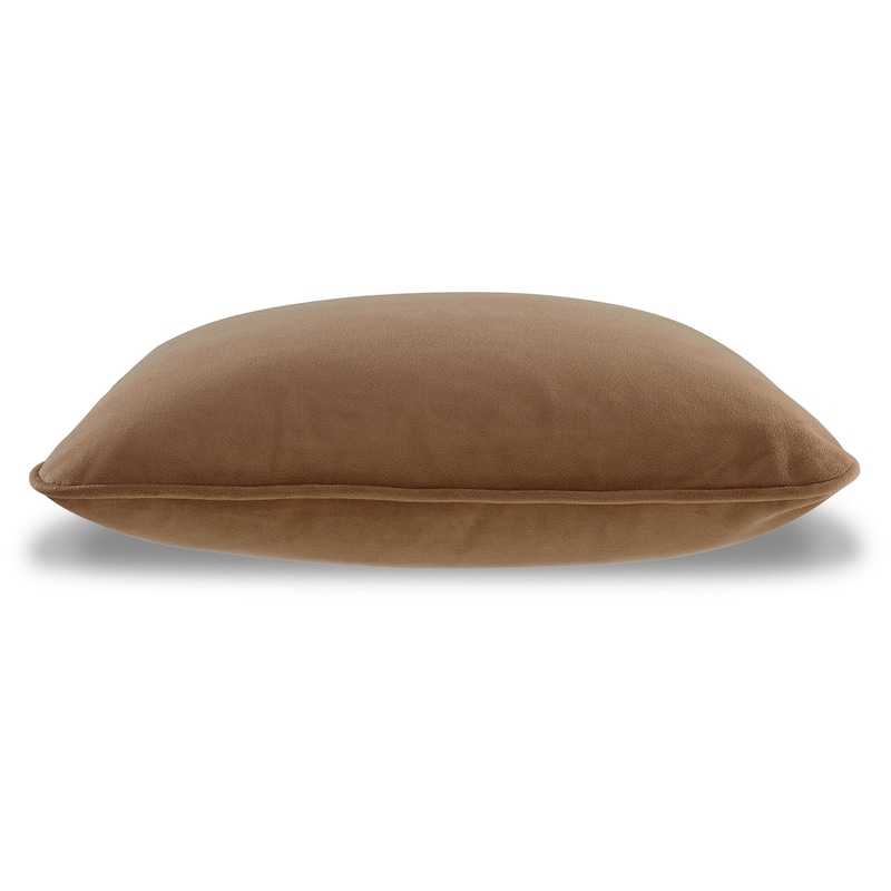 Wali Square Accent Throw Pillow, 20 Inch, Feather Fill Brown Polyester