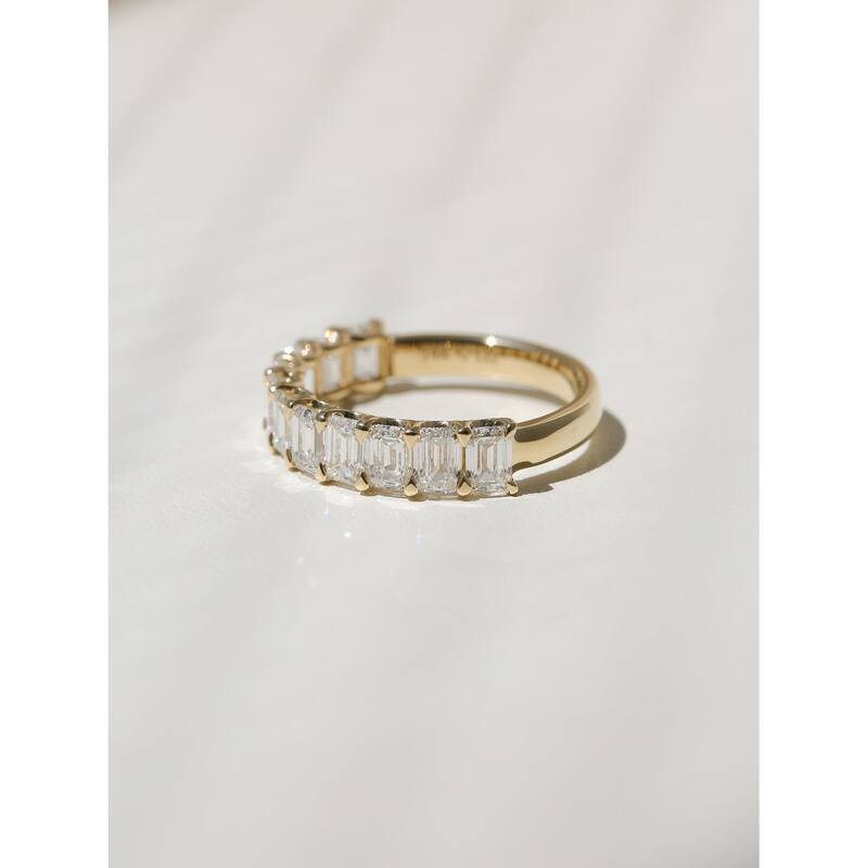 Kobelli 2.75 Carat Lab Grown Diamond 14k Solid Gold Emerald U-Prong July Ring