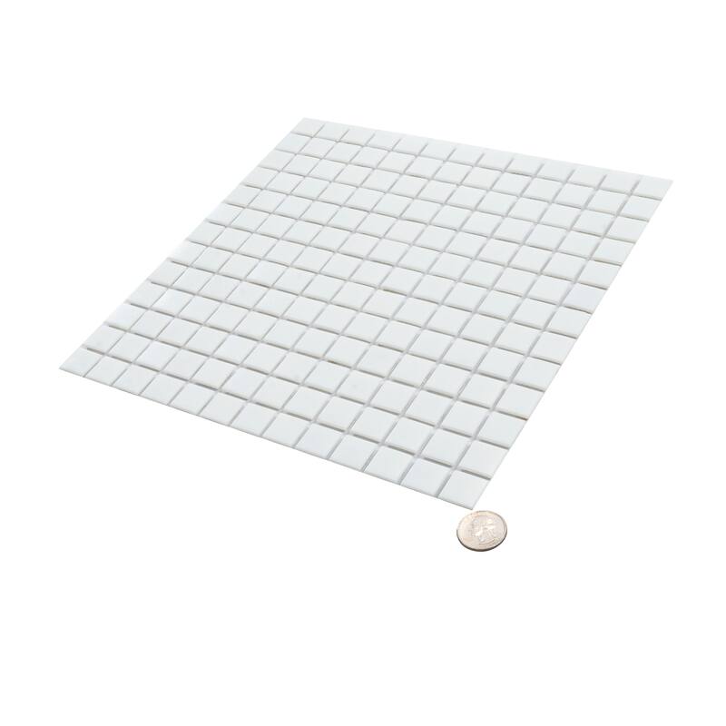 Apollo tile 12" x 12" Dune Glossy Rice White Glass Tile (20 sq ft/case) - 20 Pack