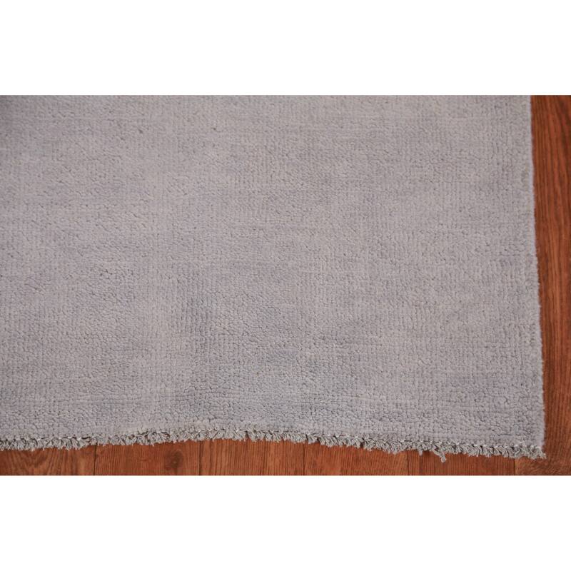 Hand Knotted Oriental 100% Wool Carpet Modern Solid Purples Gabbeh Runner Rug - 10' 1'' X 2' 11''