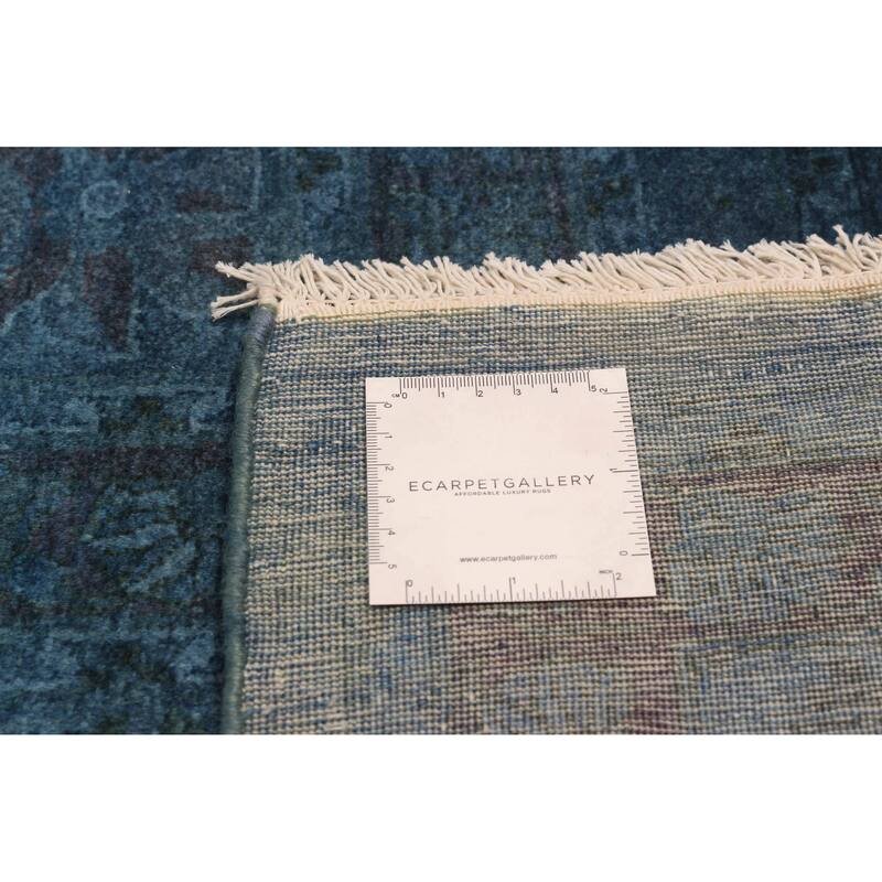 ECARPETGALLERY Hand-knotted Vibrance Blue Wool Rug - 9'0 x 11'2