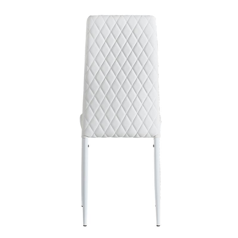 Modern Minimalist Fireproof Leather Dining Chair,Set of 6