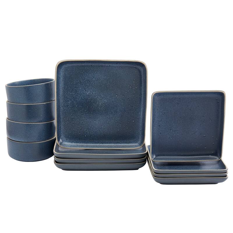 Tabletops Gallery Madison 12PC Square Dinnerware Set - Service for 4