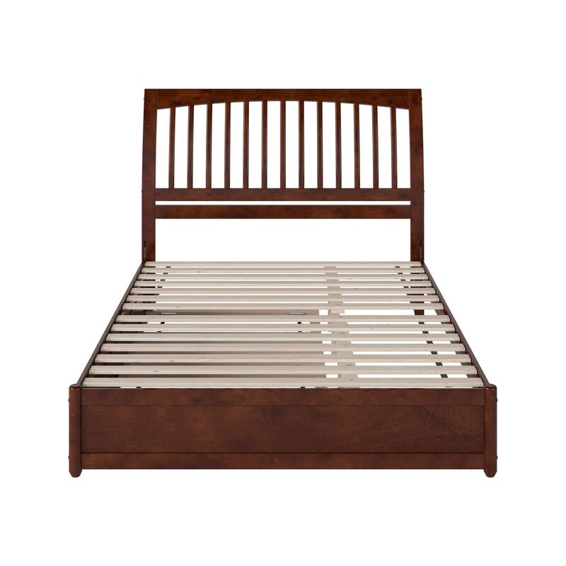 Roslyn Platform Bed with Modern Panel Footboard and Twin XL Trundle