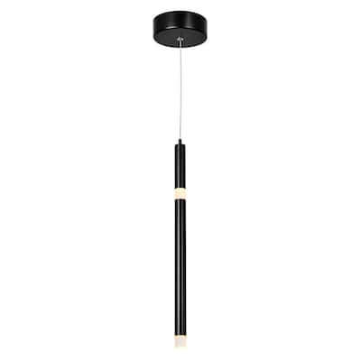 Flute 1 Light LED Pendant With Black Finish