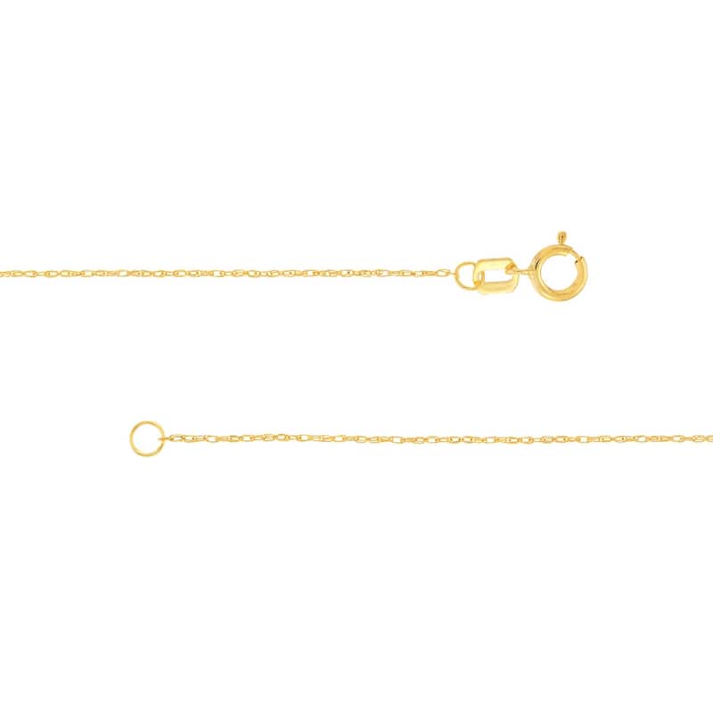 Curata 10k Yellow Gold 0.65mm Rope Chain Necklace (Spring Ring)