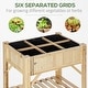 preview thumbnail 4 of 6, Outsunny 31x23x32 Inch 6 Pocket Garden Planter Box Vertical Raised Bed, Elevated Wood Standing Planters with Grow Grid, Legs