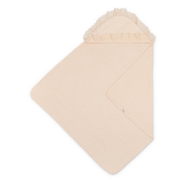 slide 2 of 7, Violet Ruffle Hooded Baby Bath Towel