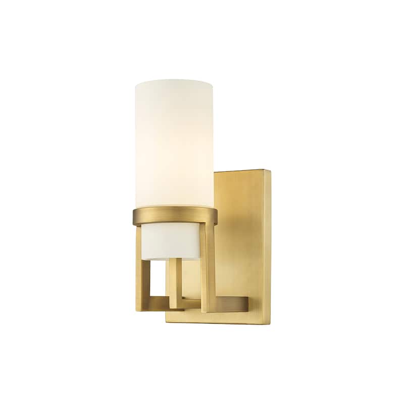 Innovations Lighting Utopia - 1 Light 8" Wall-Mounted Sconce - Brushed Brass/Matte White